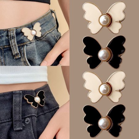 (4 Pcs )Butterfly dress adjustment button pin