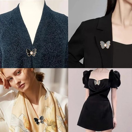 (4 Pcs )Butterfly dress adjustment button pin