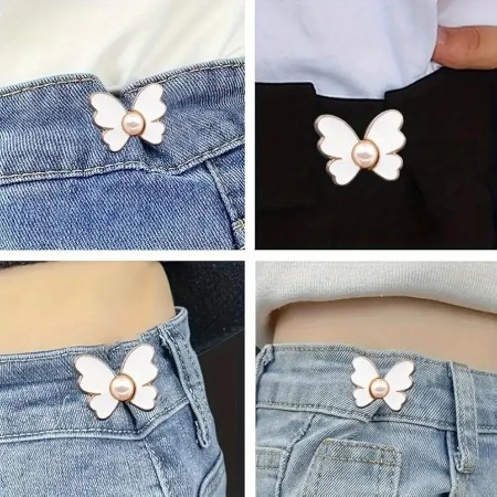 (4 Pcs )Butterfly dress adjustment button pin