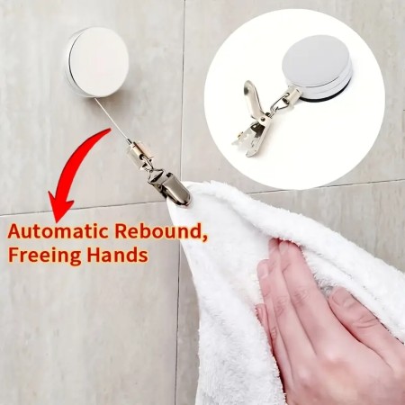 (1 Pcs) Automatic Retractable Towel Clip